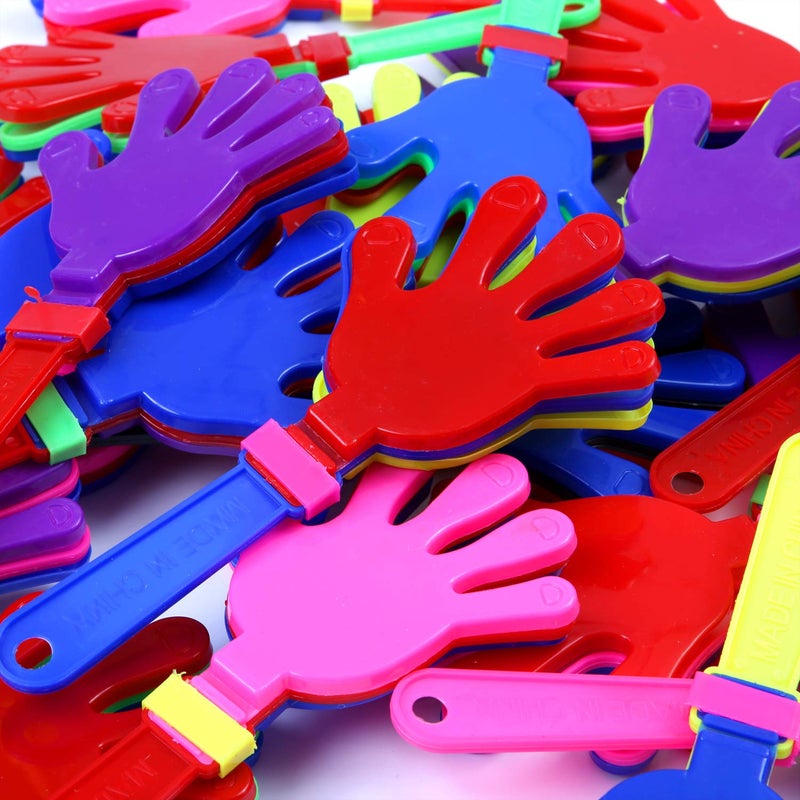 Resinta 24 Pieces Hand Clappers Plastic Noisemaker Noise Makers with Drawstring Bag for Fiesta Party Birthday Favors, 7.5 Inch - Image 5